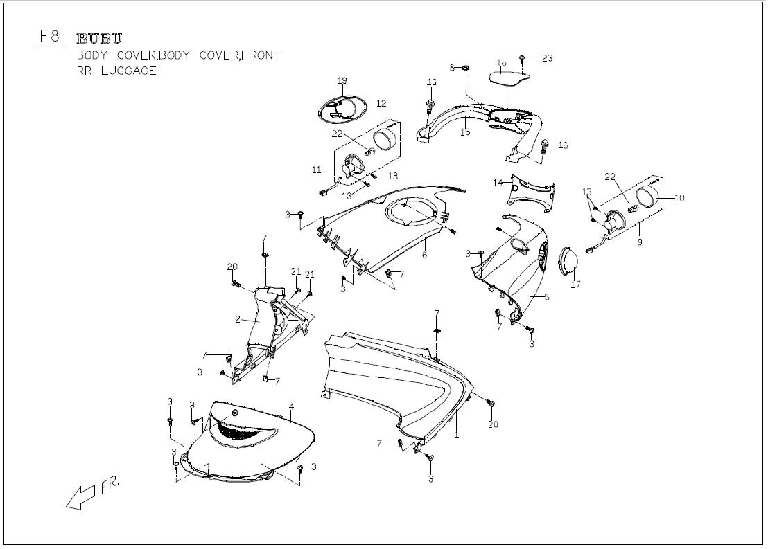 Genuine Buddy Front Cover Rear Luggage