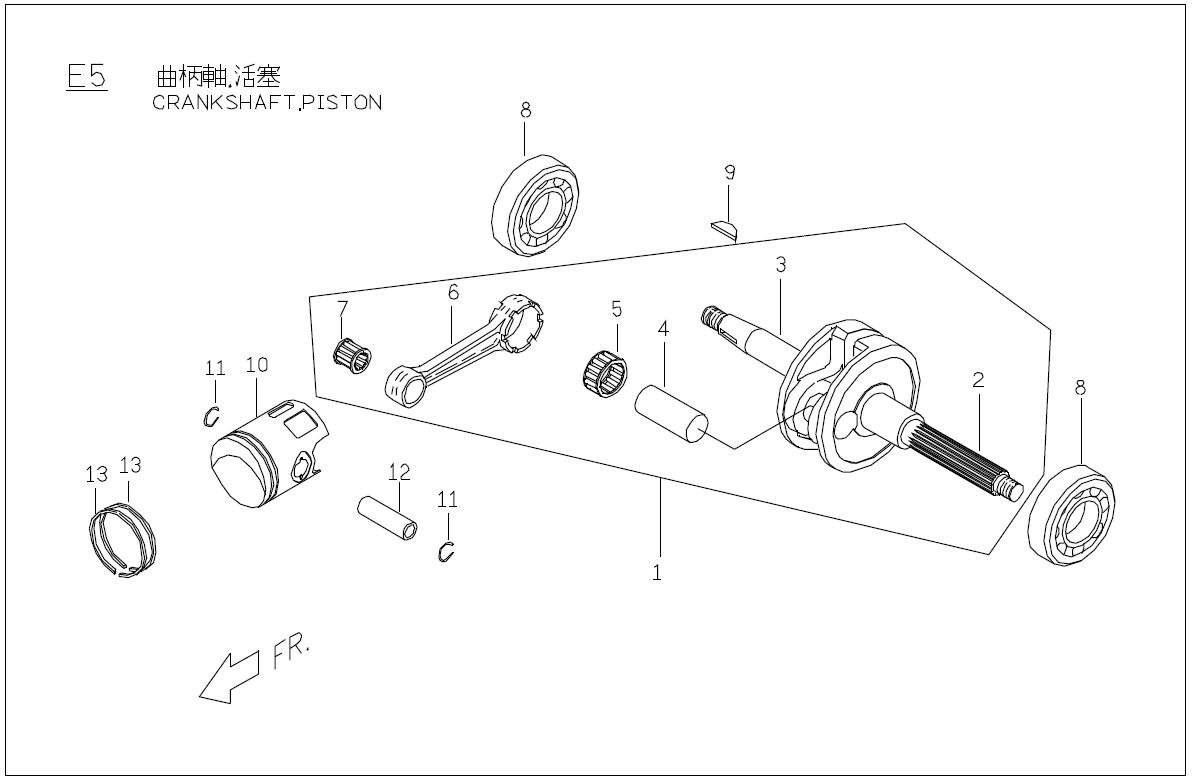 Genuine Buddy Crankshaft & Piston