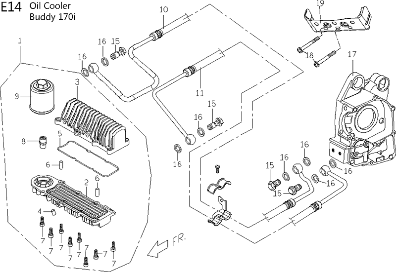 Genuine Buddy 170i Oil Cooler Parts