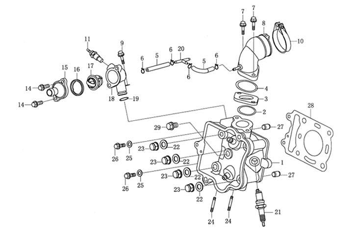 Qlink Pegasus 150 Cylinder Head Assy
