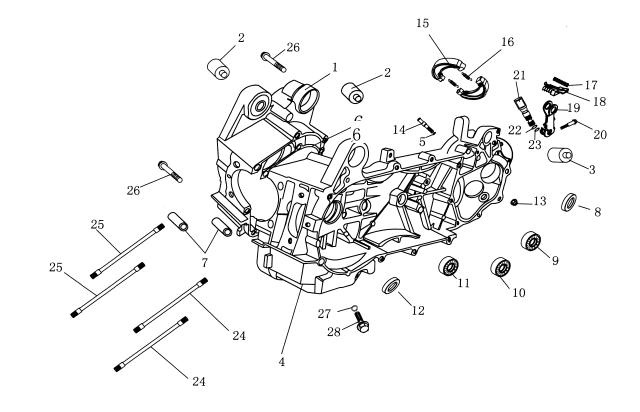 Qlink Achilles 150 Crankcase