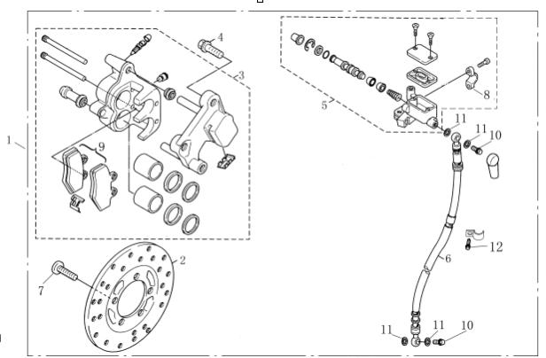 Qlink Achilles 150 Front Brake System