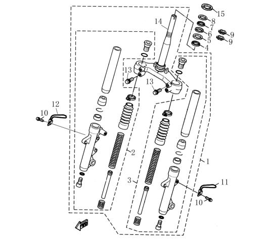 Qlink Achilles 150 Front Fork