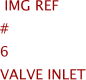  Img Ref	#	6	VALVE INLET